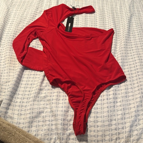 Red Long Sleeve Bodysuit - Picture 2 of 4